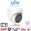 5MP UNIVIEW HD INTELLIGENT LIGHTHUNTER TURRET NETWORK CAMERA WITH BUILT IN MIC AND VARIFOCAL MOTORIZED ZOOM 2.7-13.5MM AND DEEP LEARNING ARTIFICIAL INTELLIGENCE  WHITE IPC3635SB-ADZK-I0