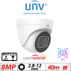 8MP UNIVIEW INTELLIGENT LIGHTHUNTER TURRET NETWORK CAMERA WITH BUILT IN MIC AND VARIFOCAL MOTORIZED ZOOM 2.8~12MM AND DEEP LEARNING ARTIFICIAL INTELLIGENCE WHITE GRADED ITEM G1-UNV-IPC3638SE-ADZK-I0
