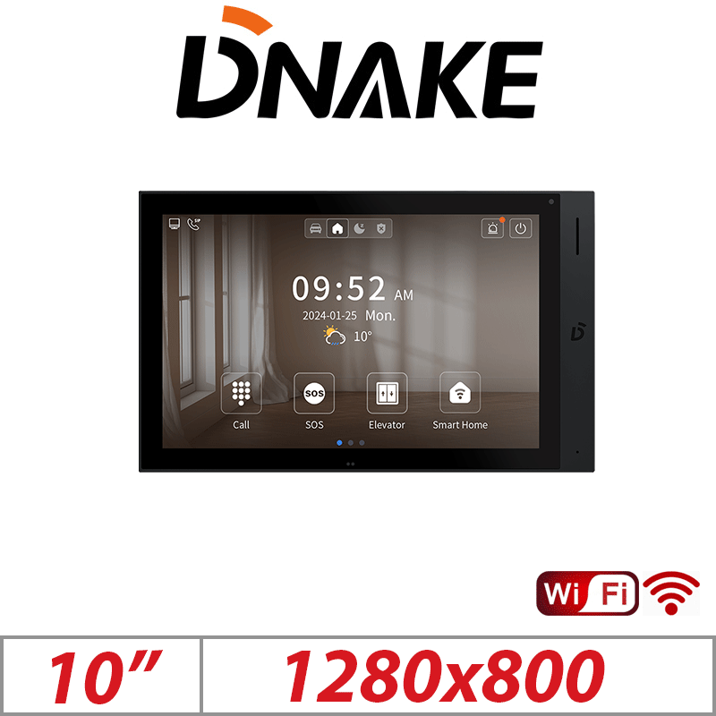 DNAKE 10 INCH LCD ANDROID 10 WI-FI INDOOR MONITOR WITH BUILT-IN CAMERA DNAKE-H618A