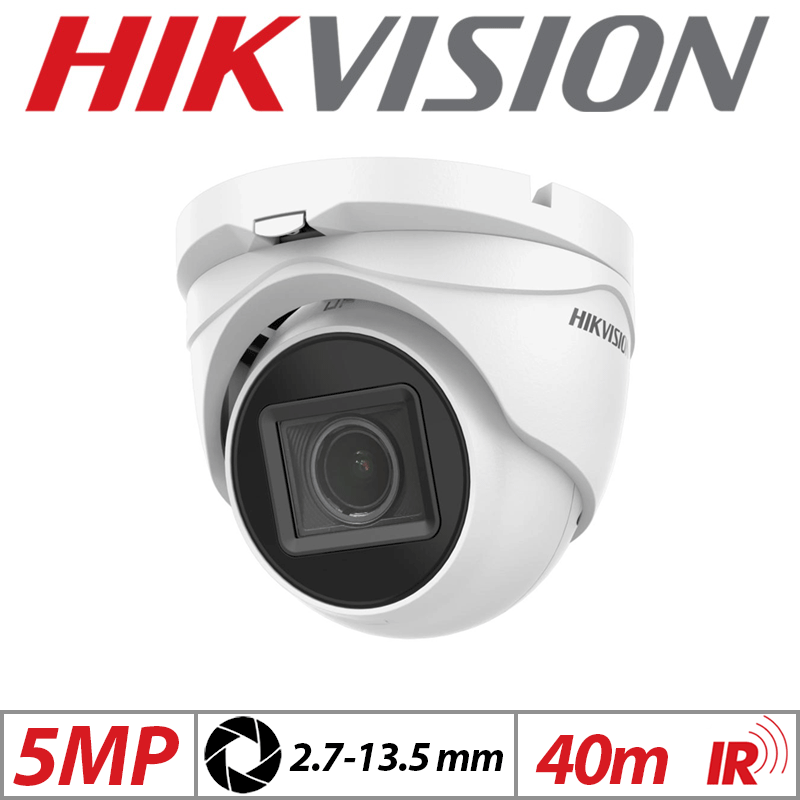 5MP HIKVISION FIXED TURRET CAMERA WITH MOTORIZED VARIFOCAL ZOOM 2.7-13.5MM WHITE DS-2CE79H0T-IT3ZF-2.7-13.5MM