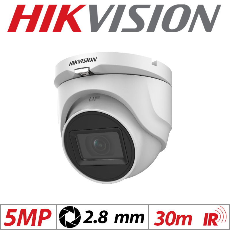 5MP HIKVISION 4IN1 FIXED TURRET CAMERA 2.8MM WHITE DS-2CE76H0T-ITMF GRADED ITEM