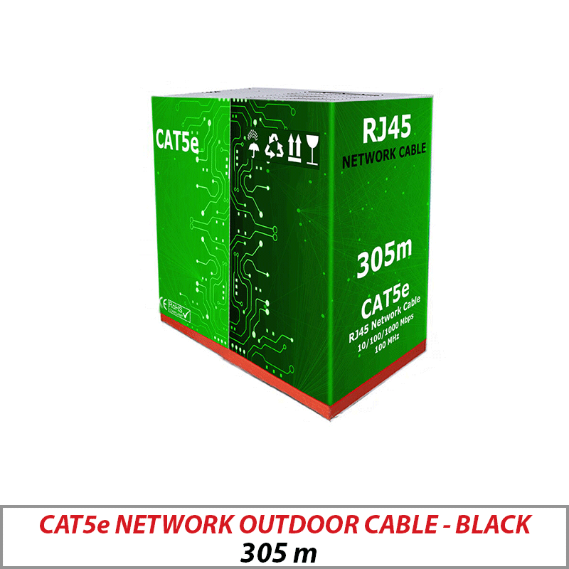 CAT5E NETWORK OUTDOOR LAN CCA CABLE 305M BLACK