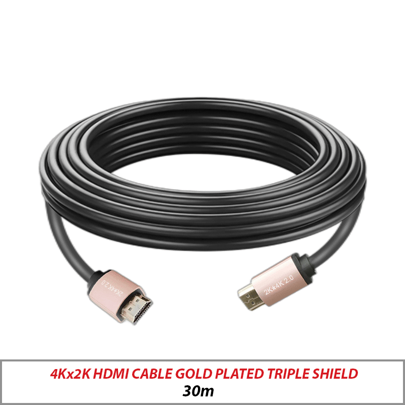 4Kx2K HDMI 30M CCS CABLE GOLD PLATED TRIPLE SHIELD SUPPORT 2V HDMI-30M-4K