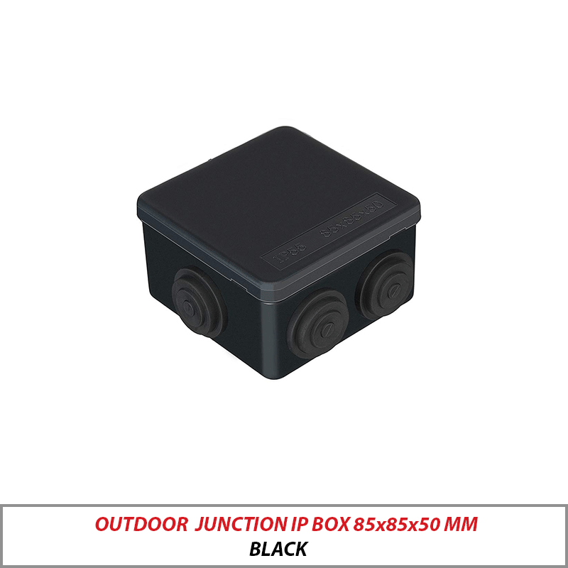 OUTDOOR  JUNCTION IP BOX 85x85x50 MM BLACK