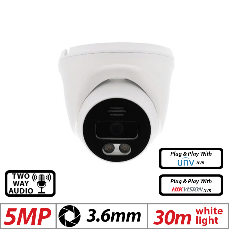 5MP NETWORK CAMERA WITH 2 WAY AUDIO 3.6MM WHITE IPC508W5MP-2WAY