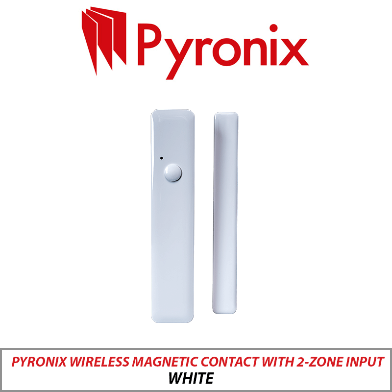 PYRONIX WIRELESS MAGNETIC CONTACT WITH 2-ZONE INPUT, WHITE MC1Z1-WE