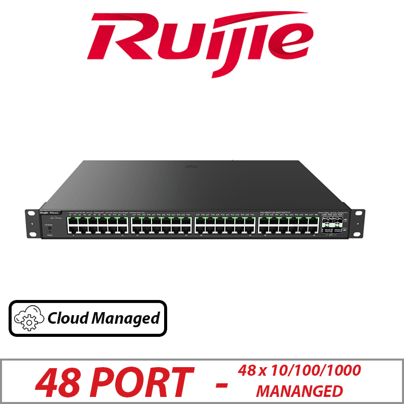 48POE + 4SFP Uplink PORT RUIJIE 10/100/1000MBPS SMART CLOUD MANANGED POE SWITCH RG-NBS3100-48GT4SFP-P