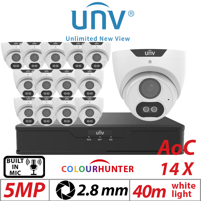 5MP 16CH UNIVIEW - 14X FIXED TURRET ANALOG CAMERA 2.8MM