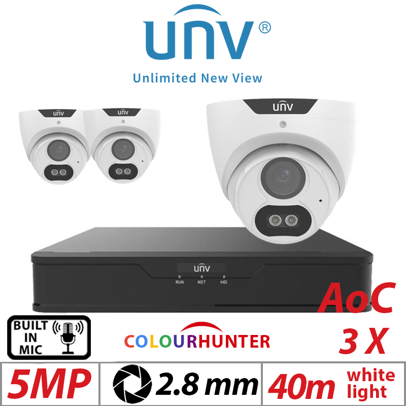 5MP 4CH UNIVIEW - 3X FIXED TURRET ANALOG CAMERA 2.8MM