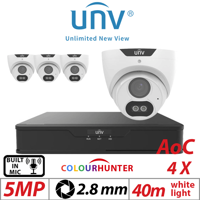 5MP 4CH UNIVIEW - 4X FIXED TURRET ANALOG CAMERA 2.8MM