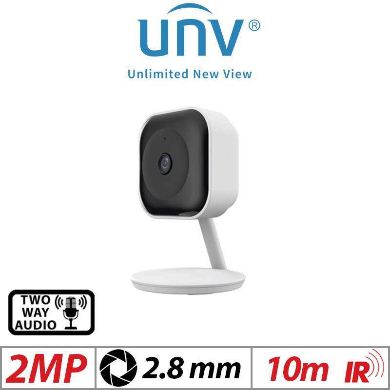 2MP UNIVIEW SMART WIFI CUBE NETWORK CAMERA 2.8MM WHITE C1L-2WN-G