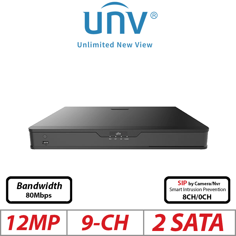 12MP 9-CH UNIVIEW 2-SATA NON-POE NVR NVR302-09E2