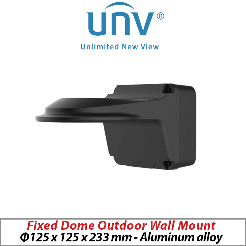 ‌UNIVIEW FIXED DOME OUTDOOR WALL MOUNT BLACK TR-JB07/WM03-F-IN-BLACK