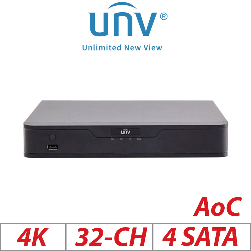 ‌‌‌4K 8MP 32-CH UNIVIEW 4-SATA HYBRID XVR INCLUDING 4 ADDITIONAL IP CHANNELS H.265 H.264 XVR304-32Q3