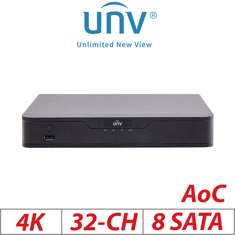 ‌‌‌4K 8MP 32-CH UNIVIEW 8-SATA HYBRID XVR INCLUDING 4 ADDITIONAL IP CHANNELS H.265 H.264 XVR308-32Q3