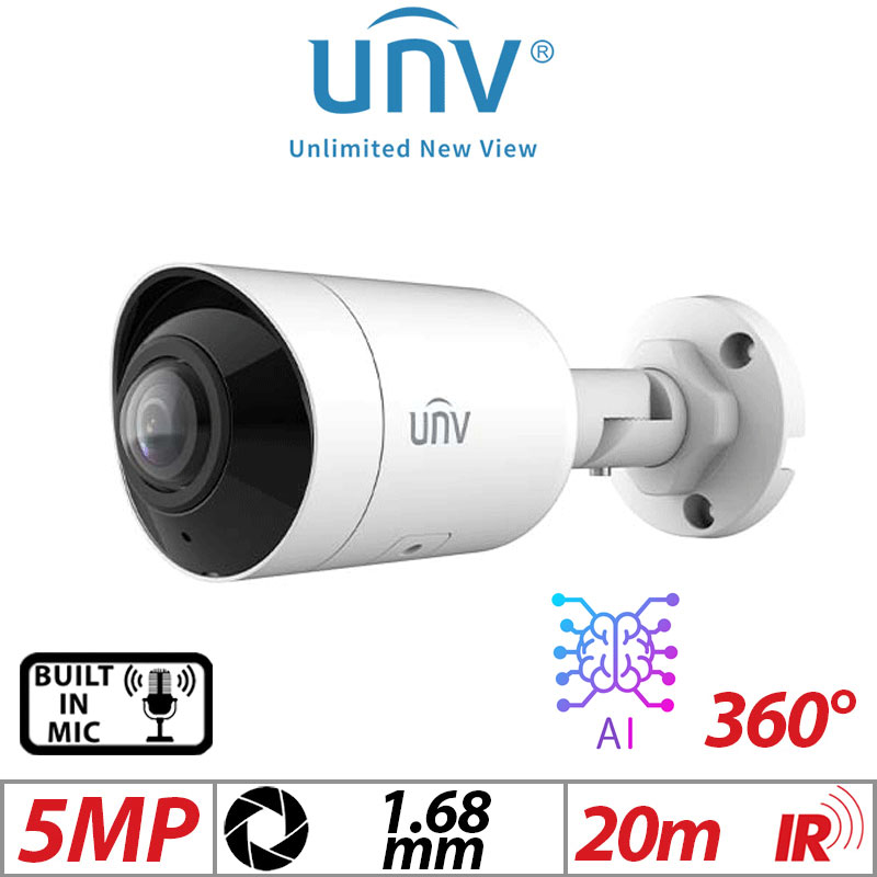 5MP UNIVIEW HD WIDE ANGLE INTELLIGENT IR FIXED BULLET NETWORK CAMERA ...